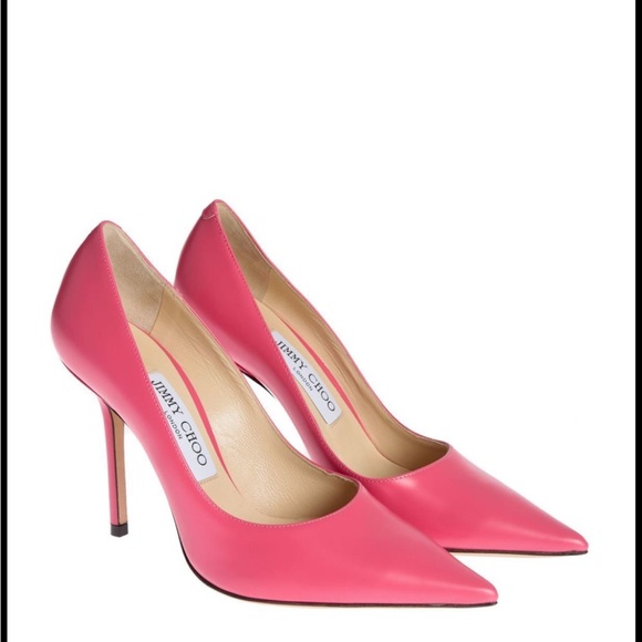 Jimmy Choo love 100 Pink Stiletto Heels calfskin size 8